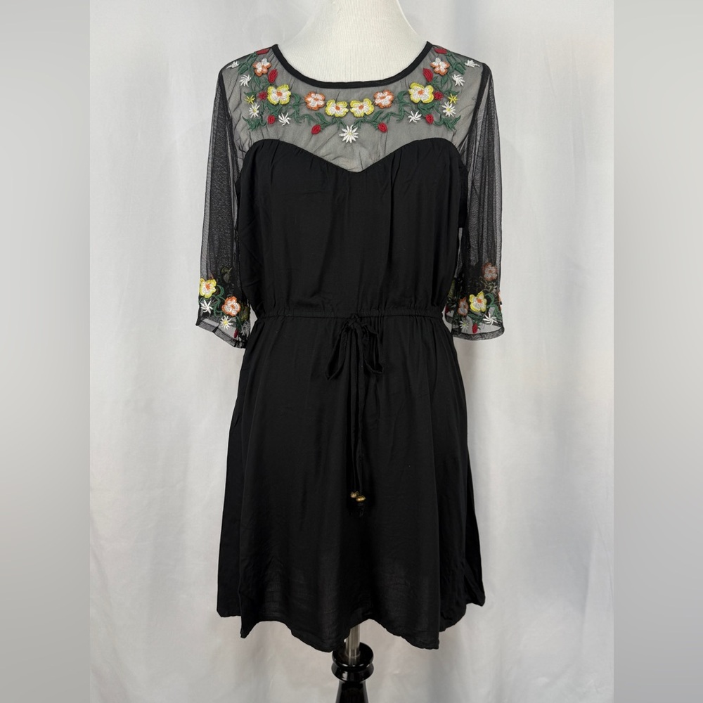 True Destiny Black Floral Mini Dress